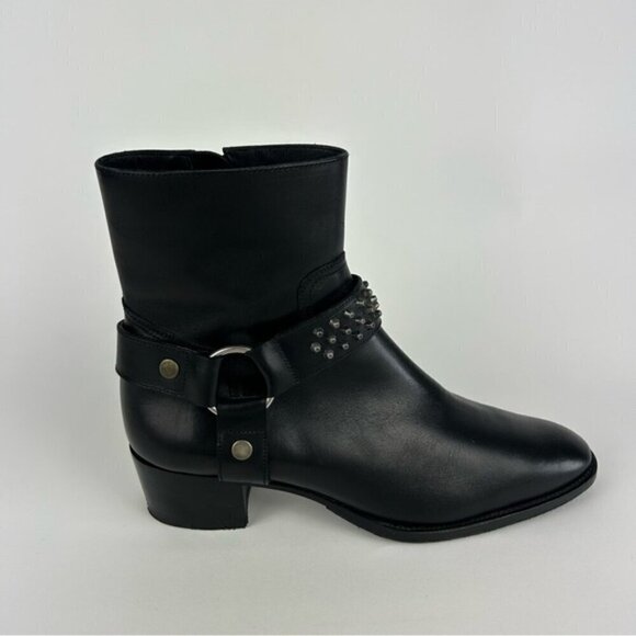 Saint Laurent Studded Black Leather Wyatt Boot Size 6 US - Picture 8 of 13